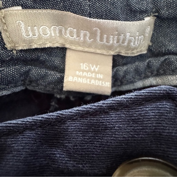 Woman Within Daisy Embroidered Plus Size Chino Tapered Leg Women’s Pants Sz 16W - Picture 5 of 7